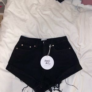 NEW princess poly black jean shorts